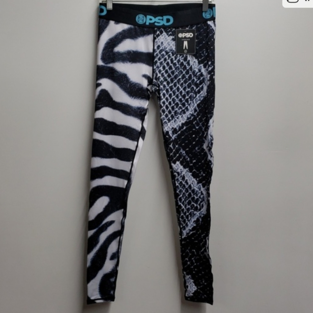 PSD Women’s Split Xebra & Snakeskin Print Leggings Size Medium NWT